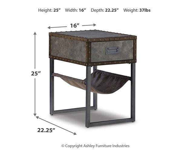 Derrylin Chairside End Table T973-7 Black/Gray Casual End Table Chair Side By Ashley - sofafair.com