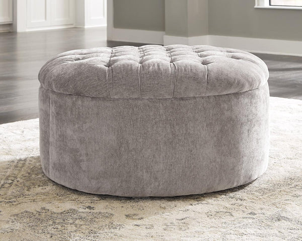 Carnaby Oversized Accent Ottoman 1240408 Black/Gray Contemporary Stationary Sectionals By Ashley - sofafair.com