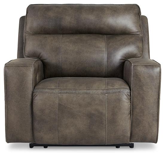 Game Plan Oversized Power Recliner U1520582 Black/Gray Contemporary Motion Upholstery By Ashley - sofafair.com