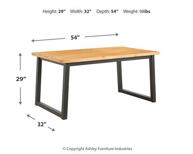 P220-115 Black/Gray Casual Town Wood Outdoor Dining Table Set (Set of 3) By Ashley - sofafair.com