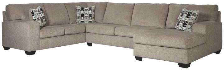 Ballinasloe 3Piece Sectional with Chaise 80702S2 Platinum Contemporary Stationary Sectionals By AFI - sofafair.com
