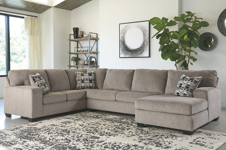 Ballinasloe 3Piece Sectional with Chaise 80702S2 Platinum Contemporary Stationary Sectionals By AFI - sofafair.com