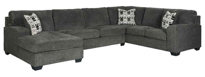 Ballinasloe 3Piece Sectional with Chaise 80703S1 Smoke Contemporary Stationary Sectionals By AFI - sofafair.com