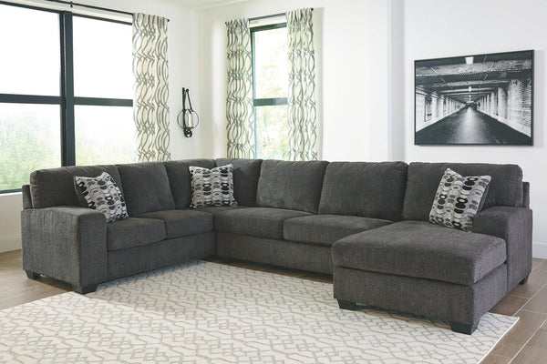 Ballinasloe 3Piece Sectional with Chaise 80703S2 Smoke Contemporary Stationary Sectionals By AFI - sofafair.com