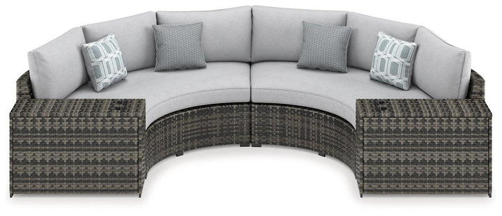 P459P7 Black/Gray Casual Harbor Court 4-Piece Outdoor Sectional By Ashley - sofafair.com