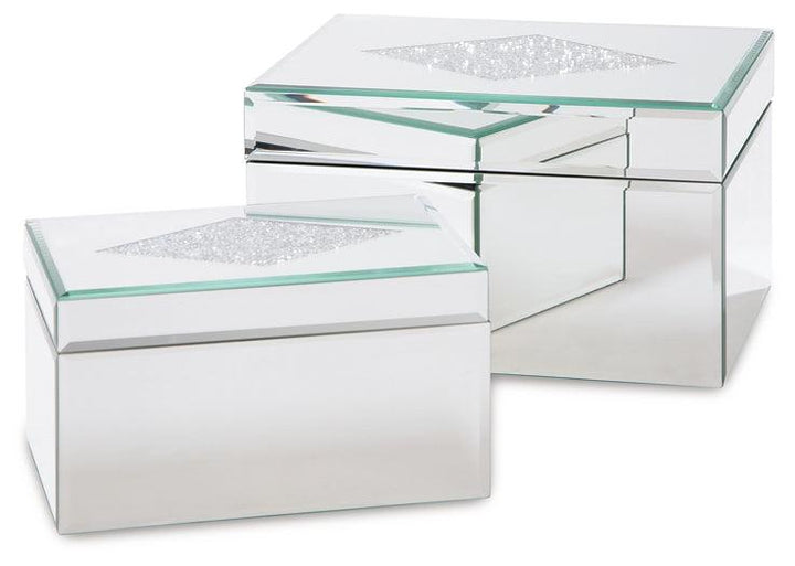 A2000409 Metallic Contemporary Charline Box (Set of 2) By Ashley - sofafair.com