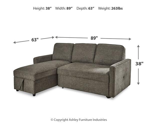 Kerle 2-Piece Sectional with Pop Up Bed 26505S1 Black/Gray Contemporary Stationary Sectionals By Ashley - sofafair.com