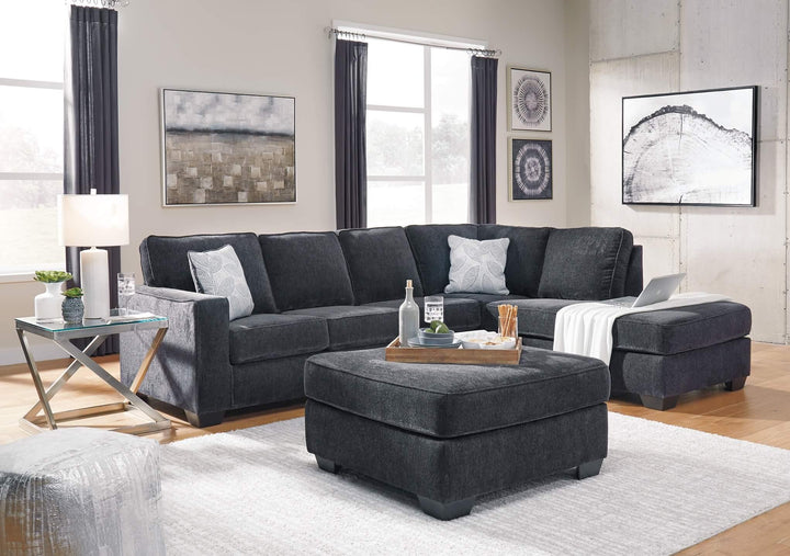 Altari 2-Piece Sectional with Chaise 87213S2 Black/Gray Contemporary Stationary Sectionals By Ashley - sofafair.com