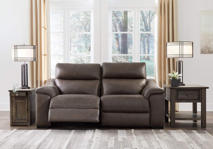 Salvatore 2-Piece Power Reclining Loveseat U26301S1 Brown/Beige Contemporary Motion Sectionals By Ashley - sofafair.com