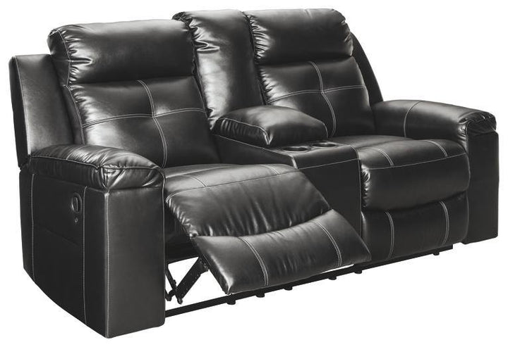 Kempten Reclining Loveseat with Console 8210594 Black Contemporary Motion Upholstery By AFI - sofafair.com