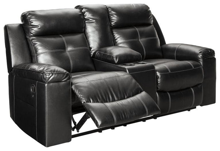 Kempten Reclining Sofa and Loveseat 82105U1 Black Contemporary Motion Upholstery Package By AFI - sofafair.com