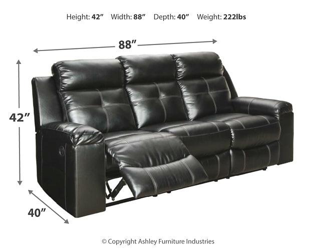 Kempten Reclining Sofa and Loveseat 82105U1 Black Contemporary Motion Upholstery Package By AFI - sofafair.com