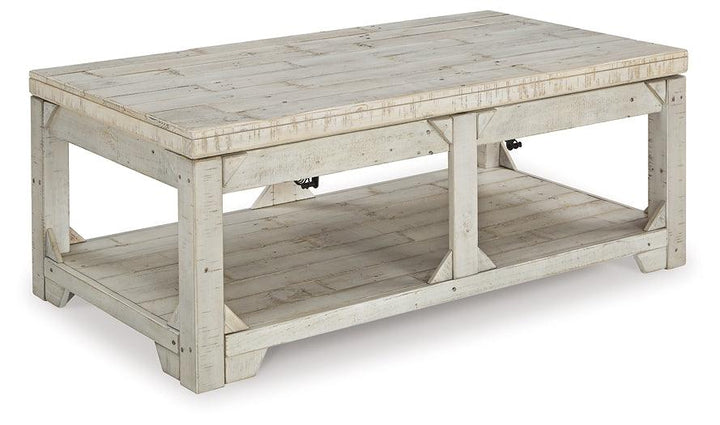 Fregine Coffee Table with Lift Top T755-9 White Casual Cocktail Table Lift By Ashley - sofafair.com