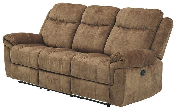 HuddleUp Reclining Sofa with Drop Down Table 8230489 Nutmeg Contemporary Motion Upholstery By AFI - sofafair.com