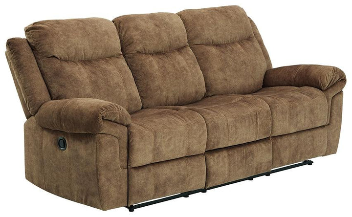 HuddleUp Reclining Sofa and Loveseat 82304U1 Nutmeg Contemporary Motion Upholstery Package By AFI - sofafair.com