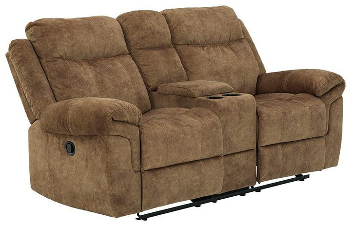 HuddleUp Reclining Sofa and Loveseat 82304U1 Nutmeg Contemporary Motion Upholstery Package By AFI - sofafair.com