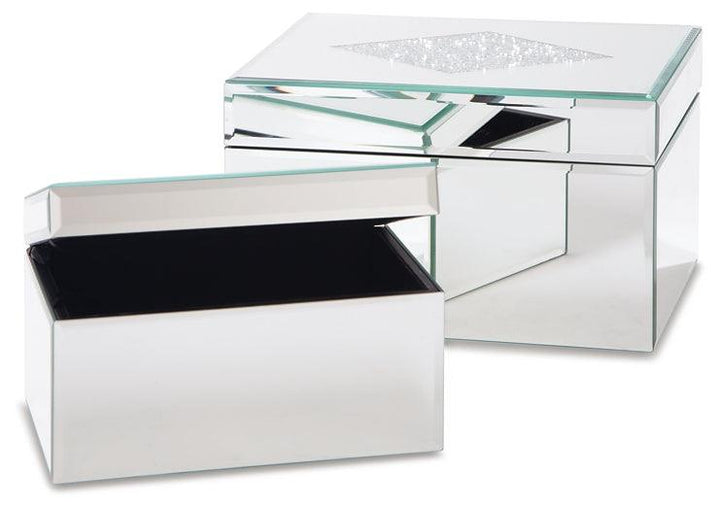 A2000409 Metallic Contemporary Charline Box (Set of 2) By Ashley - sofafair.com