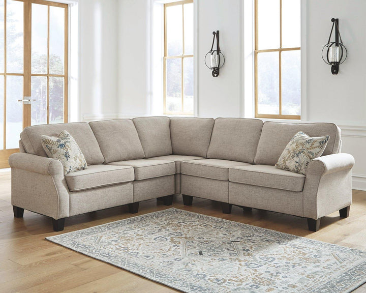 Alessio 3Piece Sectional 82404S2 Beige Contemporary Stationary Sectionals By AFI - sofafair.com