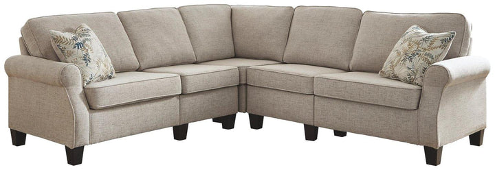 Alessio 4Piece Sectional 82404S3 Beige Contemporary Stationary Sectionals By AFI - sofafair.com