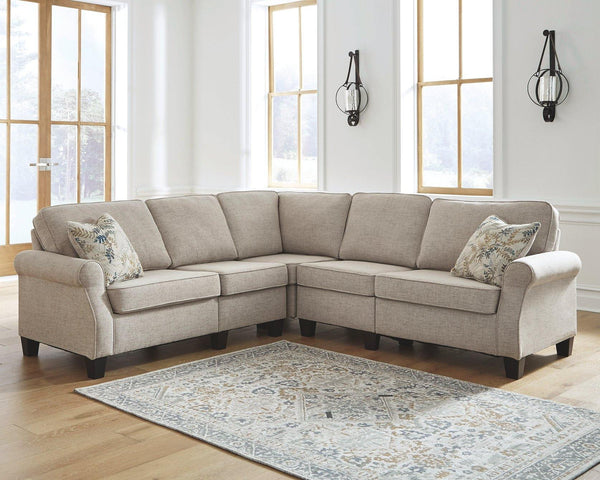 Alessio 4Piece Sectional 82404S3 Beige Contemporary Stationary Sectionals By AFI - sofafair.com