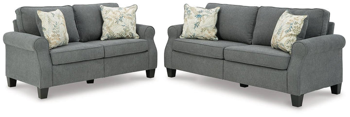 Alessio Sofa and Loveseat 82405U1 Charcoal Contemporary Stationary Upholstery Package By AFI - sofafair.com
