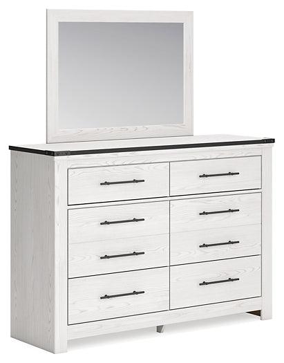 B1446B1 White Casual Schoenberg Dresser and Mirror By AFI - sofafair.com