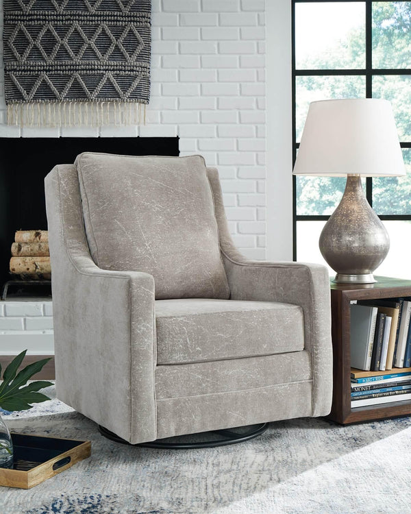 Kambria Swivel Glider Accent Chair A3000208 Brown/Beige Contemporary Stationary Upholstery Accents By Ashley - sofafair.com