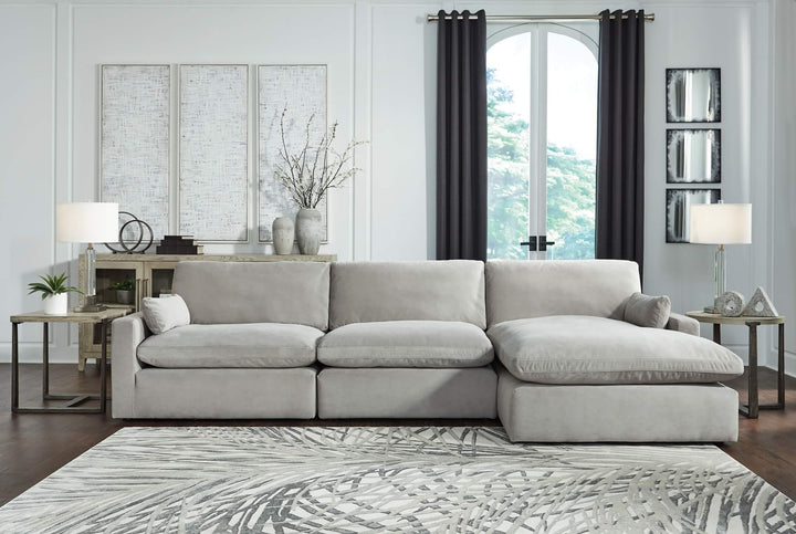 Sophie 3-Piece Sectional with Chaise 15705S4 Black/Gray Contemporary Stationary Sectionals By AFI - sofafair.com
