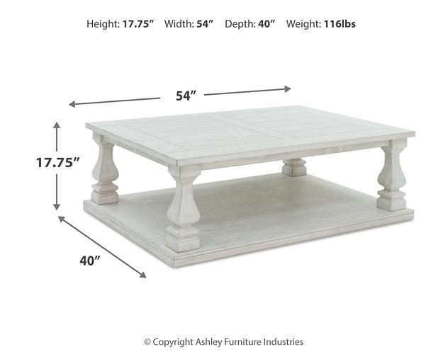 Arlendyne Coffee Table T747-1 White Traditional Cocktail Table By Ashley - sofafair.com
