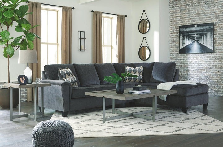Abinger 2Piece Sectional with Chaise 83905S2 Smoke Contemporary Stationary Sectionals By AFI - sofafair.com
