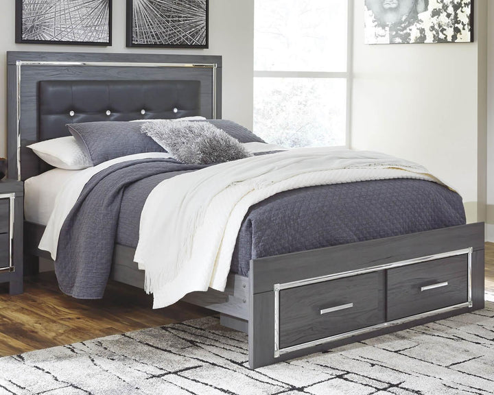 Lodanna Queen Panel Bed with 2 Storage Drawers B214B3 Black/Gray Contemporary Master Beds By Ashley - sofafair.com