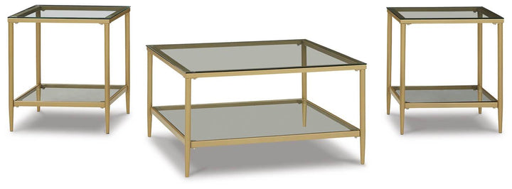 Zerika Table (Set of 3) T024-13 Metallic Contemporary 3 Pack By AFI - sofafair.com