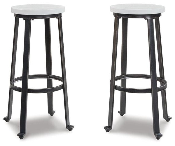 Challiman Bar Height Stool (Set of 2) D307-230X2 White Casual Barstool By Ashley - sofafair.com