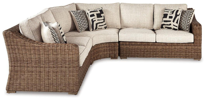 Beachcroft 3-Piece Outdoor Seating Set P791P6 Brown/Beige Casual Outdoor Sectional By Ashley - sofafair.com