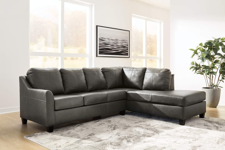 Valderno 2-Piece Sectional with Chaise 47804S1 Black/Gray Contemporary Stationary Sectionals By Ashley - sofafair.com