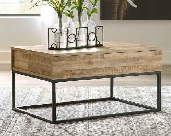 Gerdanet Lift-Top Coffee Table T150-9 Natural Contemporary Cocktail Table Lift By Ashley - sofafair.com
