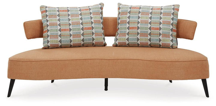 Hollyann RTA Sofa 2440138 Orange Contemporary Stationary Upholstery By Ashley - sofafair.com