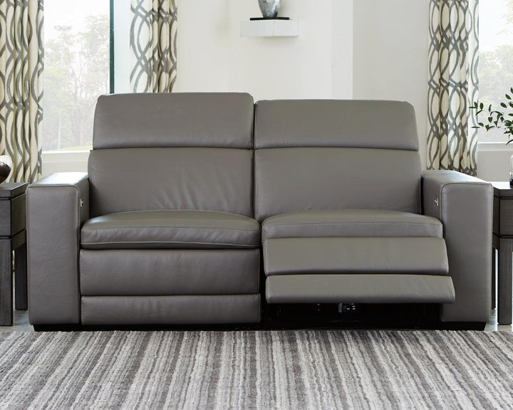 Texline 3-Piece Power Reclining Sectional U59603S6 Black/Gray Contemporary Motion Sectionals By Ashley - sofafair.com