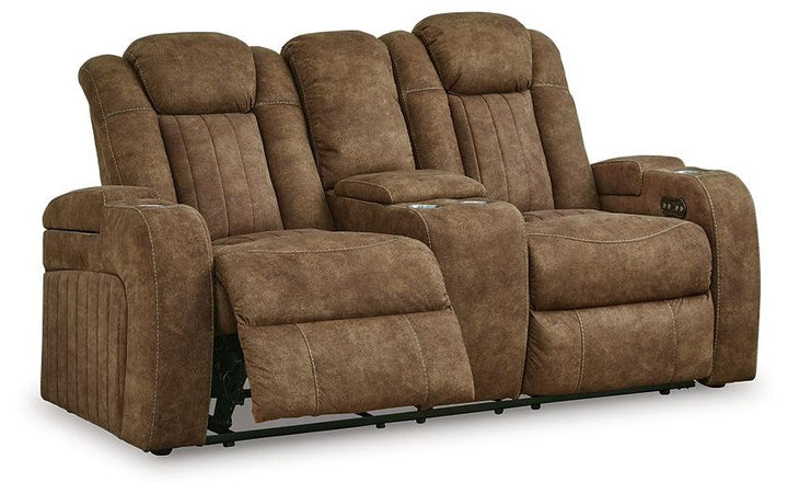 Wolfridge Power Reclining Loveseat 6070318 Brown/Beige Contemporary Motion Upholstery By AFI - sofafair.com