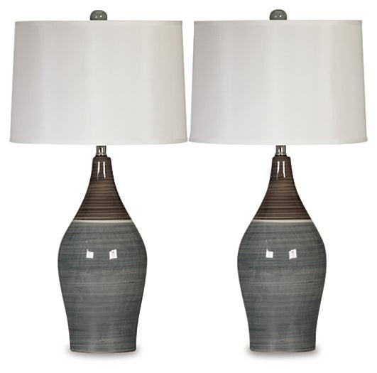 Niobe Table Lamp (Set of 2) L123884 Black/Gray Contemporary Table Lamp Pair By Ashley - sofafair.com