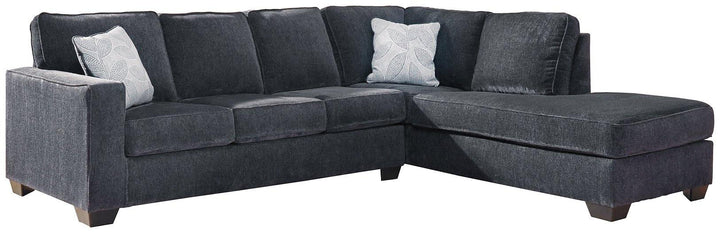 Altari 2Piece Sleeper Sectional with Chaise 87213S3 Slate Contemporary Stationary Sectionals By AFI - sofafair.com