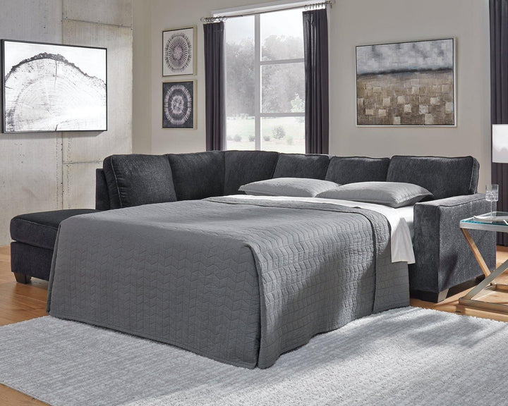 Altari 2Piece Sleeper Sectional with Chaise 87213S4 Slate Contemporary Stationary Sectionals By AFI - sofafair.com