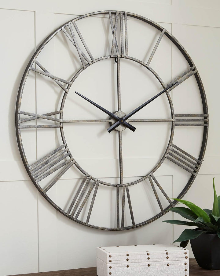 A8010237 Metallic Casual Paquita Wall Clock By Ashley - sofafair.com