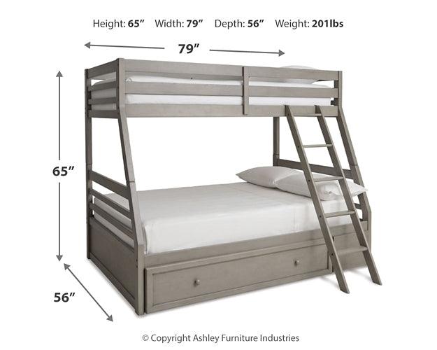 Lettner Twin over Full Bunk Bed with 1 Large Storage Drawer B733B23 Black/Gray Casual Youth Beds By Ashley - sofafair.com