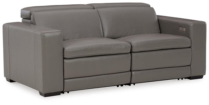 Texline 3-Piece Power Reclining Sectional U59603S6 Black/Gray Contemporary Motion Sectionals By Ashley - sofafair.com