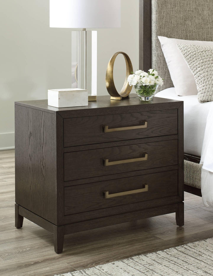 B984-93 Brown/Beige Contemporary Burkhaus Nightstand By AFI - sofafair.com