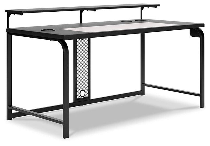 Lynxtyn Home Office Desk H400-144 Black/Gray Contemporary Desks By Ashley - sofafair.com