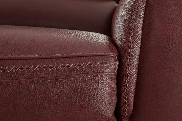 Alessandro Power Reclining Loveseat with Console U2550118 Red/Burgundy Contemporary Motion Upholstery By Ashley - sofafair.com