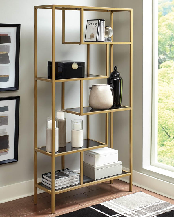 Frankwell Bookcase A4000286 Metallic Contemporary Multi-Room Storage By Ashley - sofafair.com