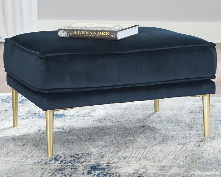 Macleary Ottoman 8900814 Navy Contemporary Stationary Upholstery By AFI - sofafair.com